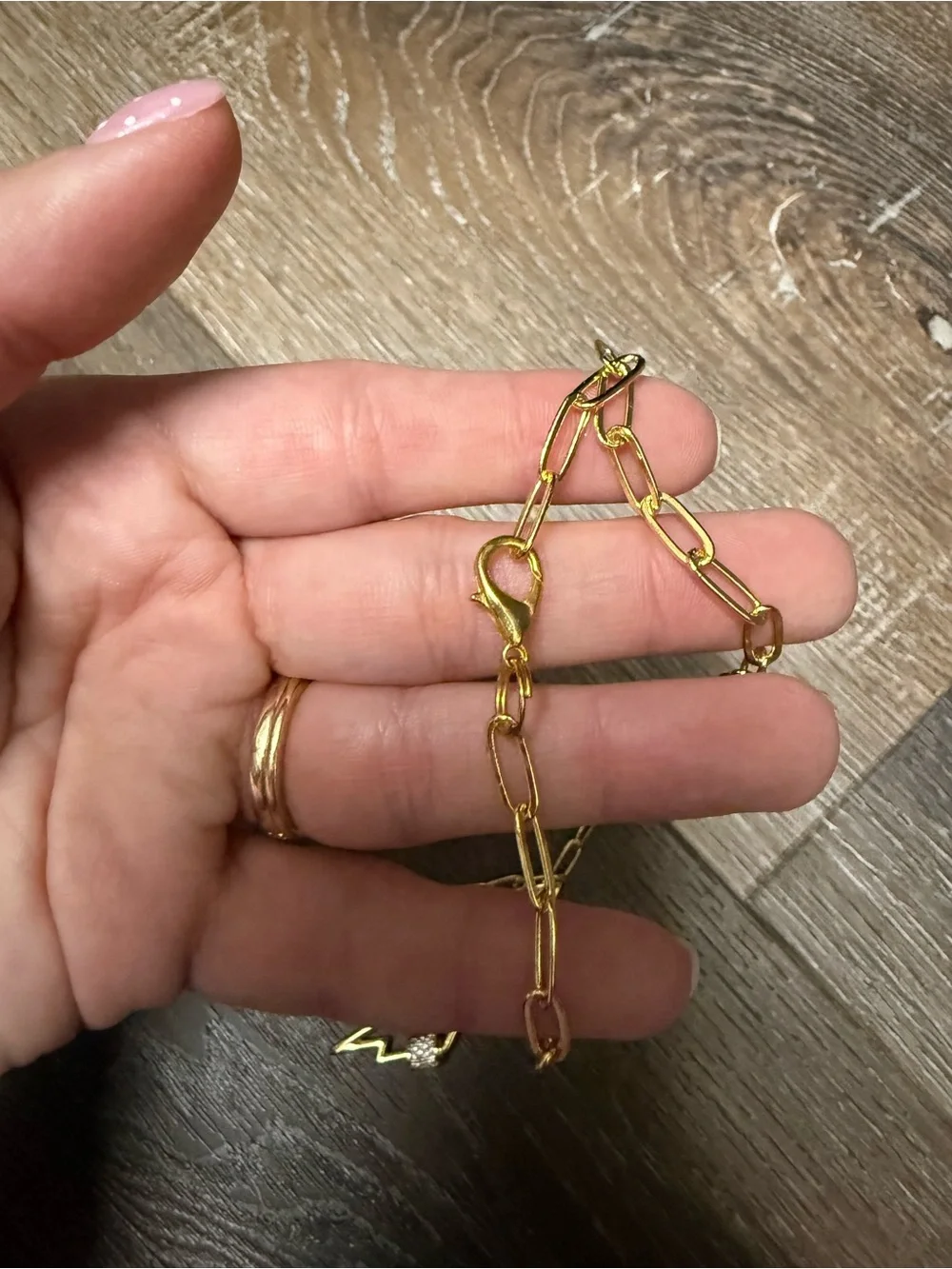 Gold Lightning Bolt Long Loop Necklace